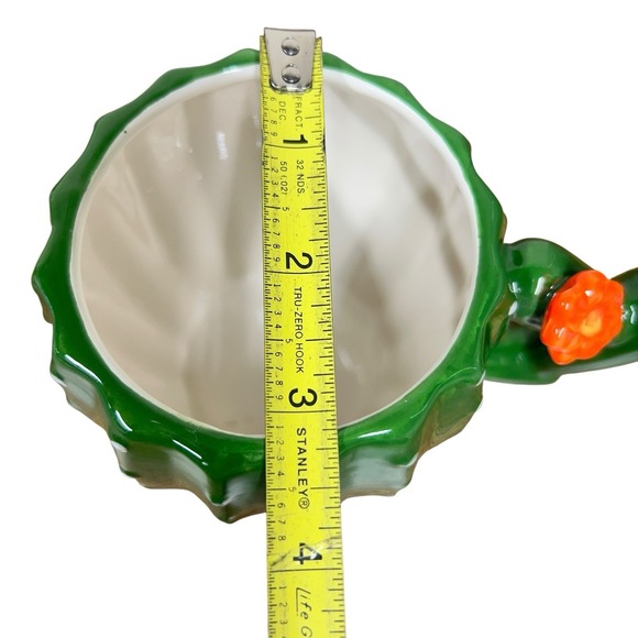 Pier 1 Cactus Coffee Mug  16oz. Succulent Saguaro Red Flower Desert Green - Picture 7 of 8